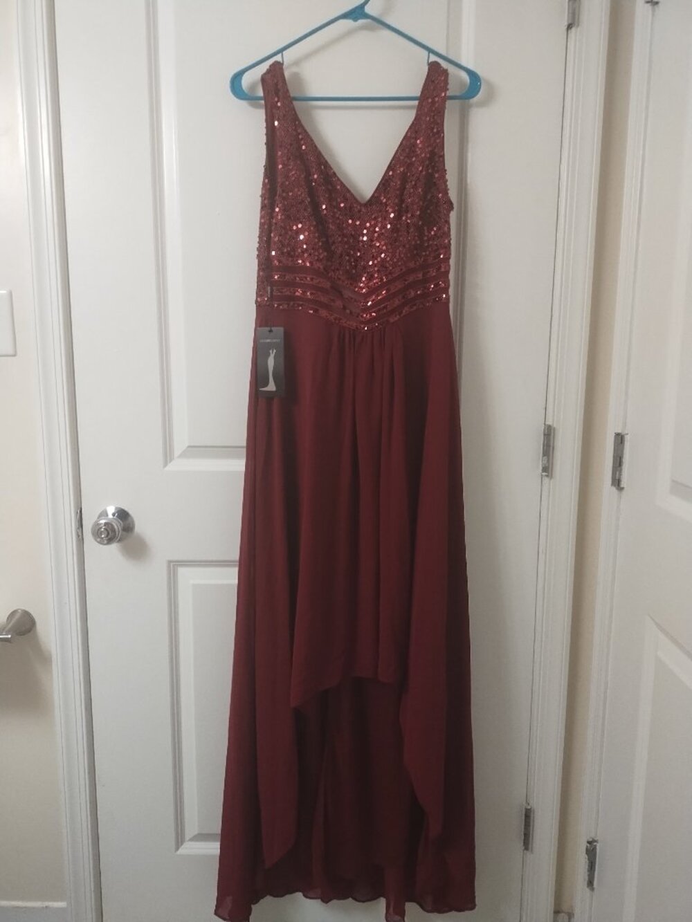 Ever Pretty Red Sequined Full Length Dress, Size 08